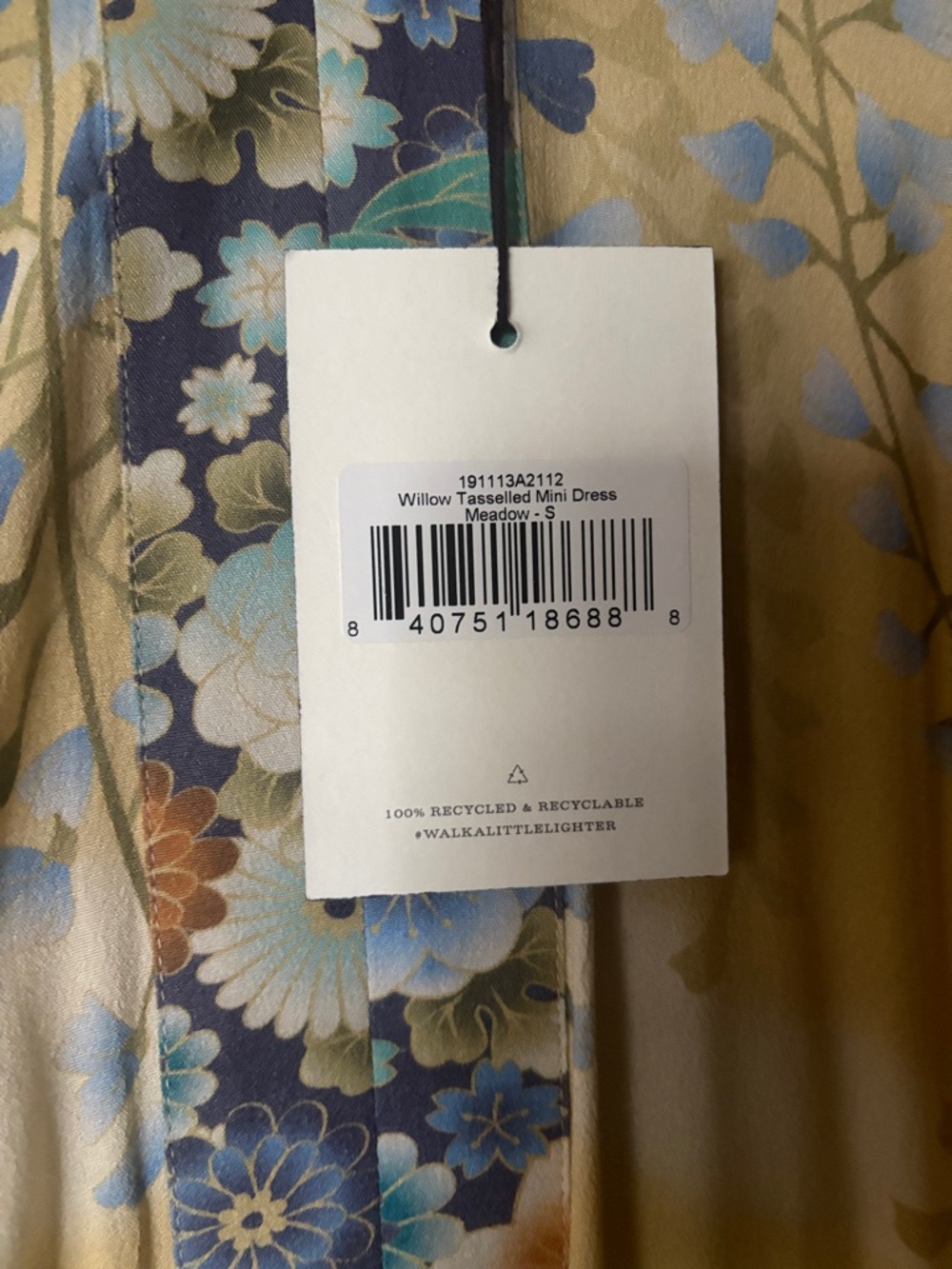 Spell Floral Fringe Kimono in Gold, Teal, and Blue - Picture 2 of 3